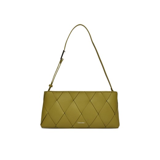 Torebka Calvin Klein Ck Woven Elongated Shoulder Bag K60K612992 Zielony ze sklepu eobuwie.pl w kategorii Torebki damskie - zdjęcie 183723931