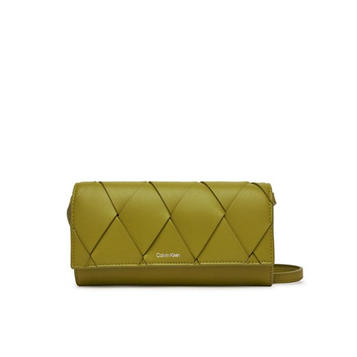 Calvin Klein Torebka Ck Woven Convertible Wallet Bag K60K612970 Zielony ze sklepu MODIVO w kategorii Listonoszki - zdjęcie 183725151