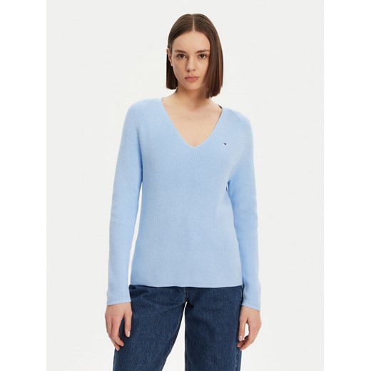 Tommy Hilfiger Sweter WW0WW44452 Niebieski Regular Fit ze sklepu MODIVO w kategorii Swetry damskie - zdjęcie 183725774