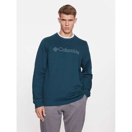 Columbia Bluza M Logo Fleece Crew Niebieski Regular Fit ze sklepu MODIVO w kategorii Bluzy męskie - zdjęcie 183725883