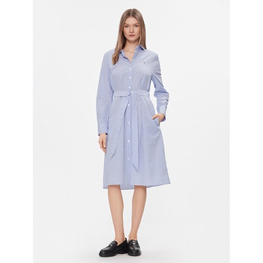 Tommy Hilfiger Sukienka koszulowa Essential WW0WW41001 Niebieski Regular Fit ze sklepu MODIVO w kategorii Sukienki - zdjęcie 183725930