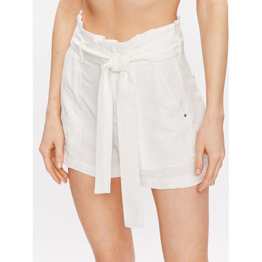 Guess Szorty materiałowe Janna W3GD0L WDP87 Écru Loose Fit ze sklepu MODIVO w kategorii Szorty - zdjęcie 183726352