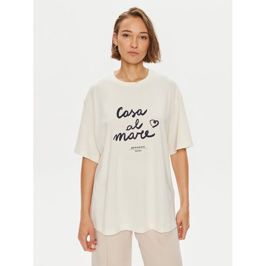 Weekend Max Mara T-Shirt Xanadu 2425946041600 Écru Oversize L MODIVO