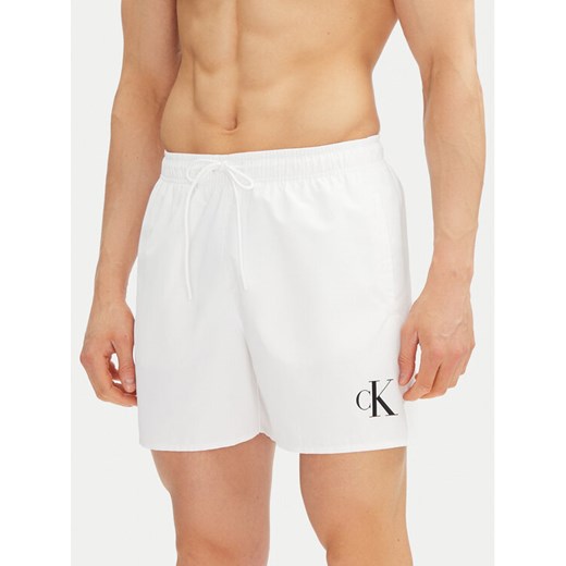Calvin Klein Swimwear Szorty kąpielowe KM0KM01101 Biały Regular Fit L MODIVO