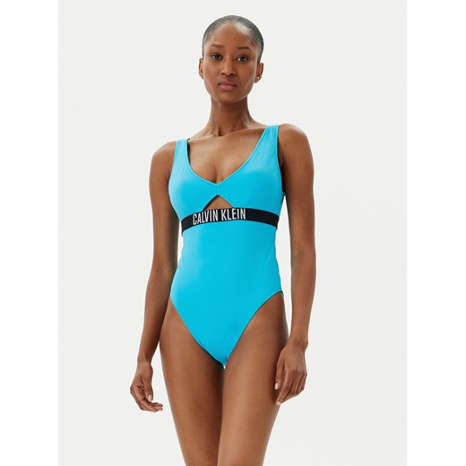 Calvin Klein Swimwear Strój kąpielowy KW0KW02746 Niebieski ze sklepu MODIVO w kategorii Stroje kąpielowe - zdjęcie 183737252