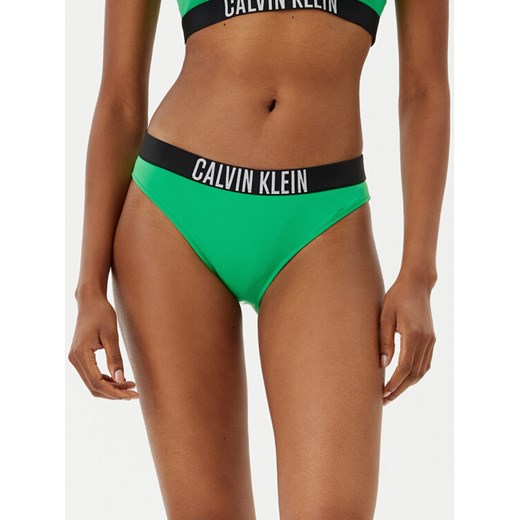 Calvin Klein Swimwear Dół od bikini KW0KW02856 Zielony ze sklepu MODIVO w kategorii Stroje kąpielowe - zdjęcie 183737254