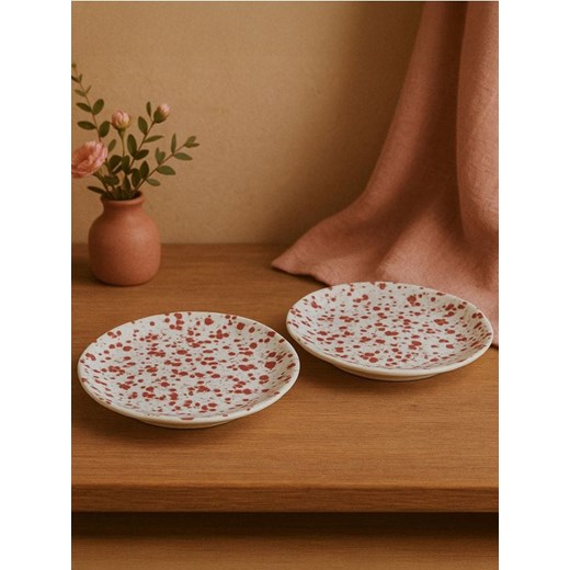Sinsay - Talerzyki z nakrapianym wzorem 2 pack - brązowy ze sklepu Sinsay w kategorii Talerze - zdjęcie 183738894