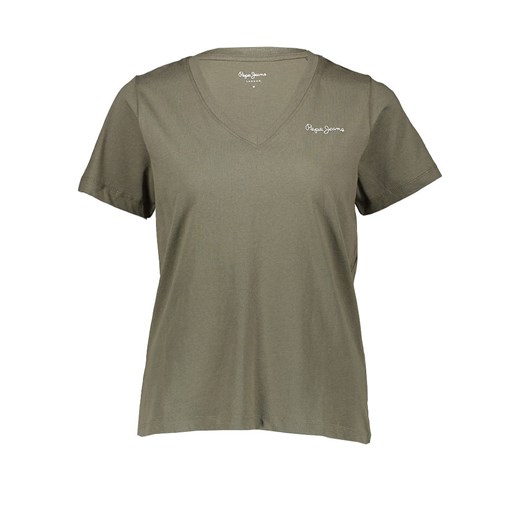 Pepe Jeans Koszulka w kolorze khaki ze sklepu Limango Polska w kategorii Bluzki damskie - zdjęcie 183739504