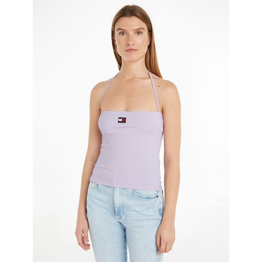 TOMMY JEANS Top w kolorze fioletowym ze sklepu Limango Polska w kategorii Bluzki damskie - zdjęcie 183740090