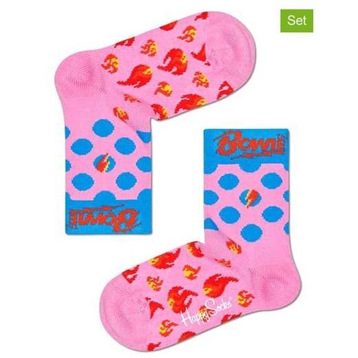 Happy Socks Skarpety (2 pary) w kolorze jasnoróżowym Happy Socks 22-24 wyprzedaż Limango Polska