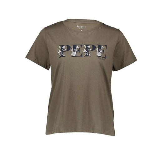 Pepe Jeans Koszulka w kolorze khaki ze sklepu Limango Polska w kategorii Bluzki damskie - zdjęcie 183741003