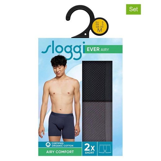 Sloggi Bokserki (2 pary) &quot;Ever&quot; w kolorze czarno-szarym ze sklepu Limango Polska w kategorii Majtki męskie - zdjęcie 183741123