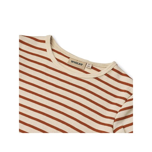 Wheat Koszulka &quot;Stig&quot; w kolorze beżowo-czerwonym 110 okazja Limango Polska