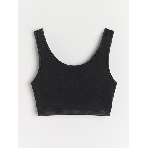 Bluzka damska Sinsay z elastanu z okrągłym dekoltem 