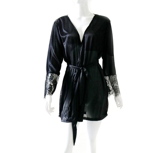 Satynowy szlafrok plus size - BIAŁY / 3XL Diabolique 4XL Valetta.pl