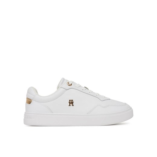 Sneakersy Tommy Hilfiger Essential Elevated Court Sneaker FW0FW08758 Biały ze sklepu eobuwie.pl w kategorii Buty sportowe damskie - zdjęcie 183747471
