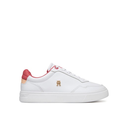Sneakersy Tommy Hilfiger Essential Elevated Court Sneaker FW0FW08680 Biały ze sklepu eobuwie.pl w kategorii Buty sportowe damskie - zdjęcie 183747514