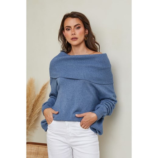 So Cachemire Sweter &quot;Kaba&quot; w kolorze niebieskim ze sklepu Limango Polska w kategorii Swetry damskie - zdjęcie 183749824