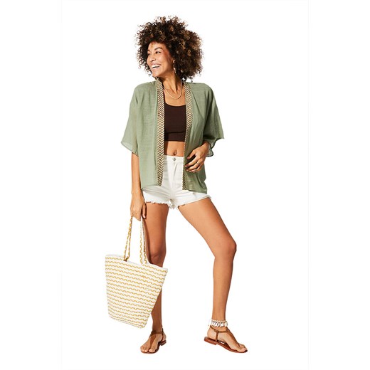 Aller Simplement Kimono w kolorze zielonym ze sklepu Limango Polska w kategorii Swetry damskie - zdjęcie 183750582