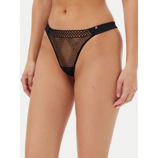 BOSS Stringi Eyelet 50540420 Czarny ze sklepu MODIVO w kategorii Majtki damskie - zdjęcie 183751383