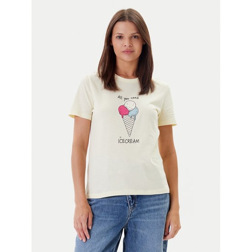 ONLY T-Shirt Fun Life 15349901 Żółty Regular Fit ze sklepu MODIVO w kategorii Bluzki damskie - zdjęcie 183751421