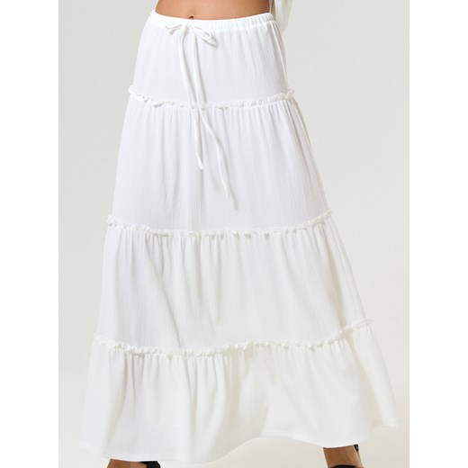 Spódnica Sinsay elegancka biała z poliestru midi 