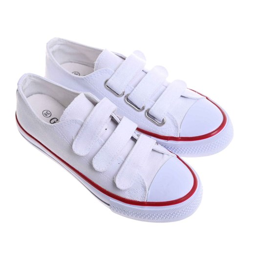 Trampki damskie białe na rzepy /G9-2 17785 GF285/ ze sklepu Pantofelek24.pl w kategorii Trampki damskie - zdjęcie 183753770