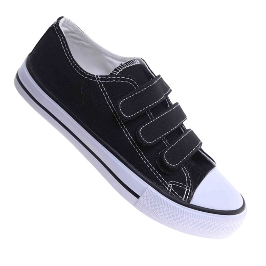 Trampki damskie czarne na rzepy /B2-2 17787 GF285/ ze sklepu Pantofelek24.pl w kategorii Trampki damskie - zdjęcie 183754584