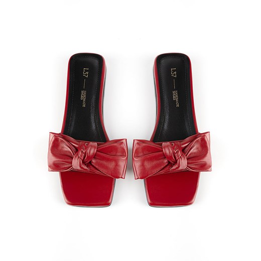 loft37 Skórzane klapki &quot;Costa Calma&quot; w kolorze czerwonym Loft37 38 wyprzedaż Limango Polska