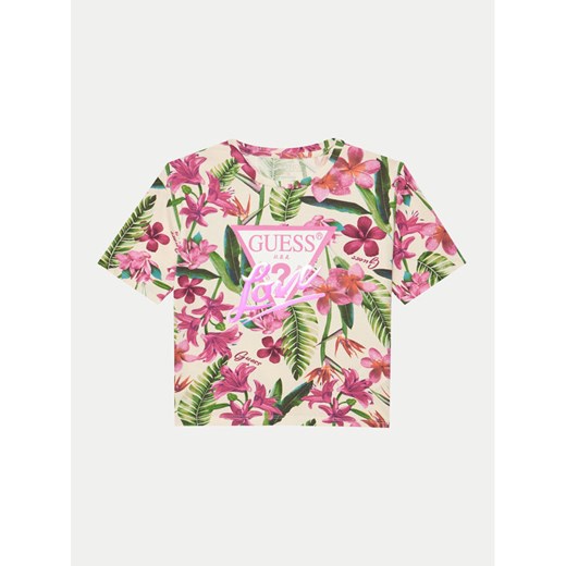 Guess T-Shirt J5GI10 K6YW4 Kolorowy Regular Fit ze sklepu MODIVO w kategorii Bluzki dziewczęce - zdjęcie 183756394