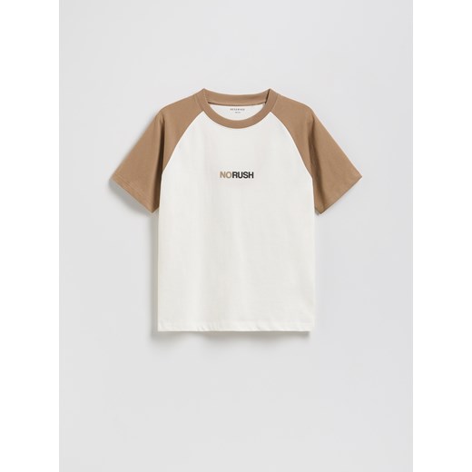 Reserved - T-shirt z nadrukiem - złamana biel ze sklepu Reserved w kategorii T-shirty chłopięce - zdjęcie 183756831