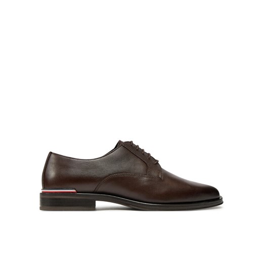 Półbuty Tommy Hilfiger Core Rwb Hilfiger Text Lth Shoe FM0FM05255 Brązowy ze sklepu eobuwie.pl w kategorii Półbuty męskie - zdjęcie 183757680