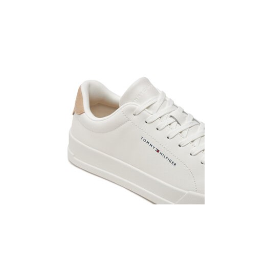 Sneakersy Tommy Hilfiger Th Court Leather Grain Ess FM0FM05297 Écru Tommy Hilfiger 41 eobuwie.pl