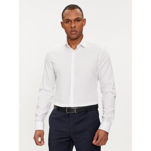 Calvin Klein Koszula Tonal Structure K10K112592 Biały Slim Fit ze sklepu MODIVO w kategorii Koszule męskie - zdjęcie 183758772