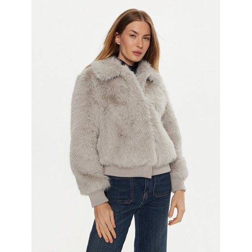 Guess Futro Soave W4BL11 WGHT0 Szary Regular Fit ze sklepu MODIVO w kategorii Futra damskie - zdjęcie 183758790