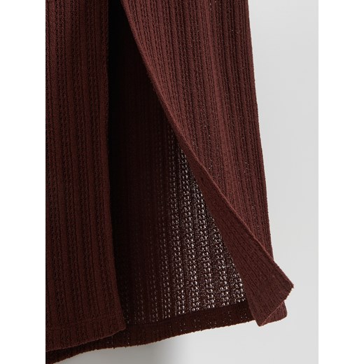 Reserved - Dzianinowa spódnica midi - ciemnobrązowy Reserved S Reserved