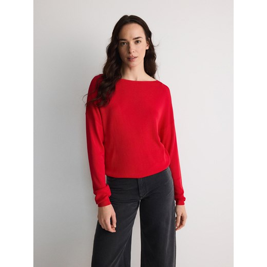 Reserved - Sweter z wiskozą - czerwony - id: 277BW-33X - marki Reserved - 183760961 Reserved - Sweter z wiskozą - czerwony ze sklepu Reserved w kategorii Swetry damskie - zdjęcie 183760961