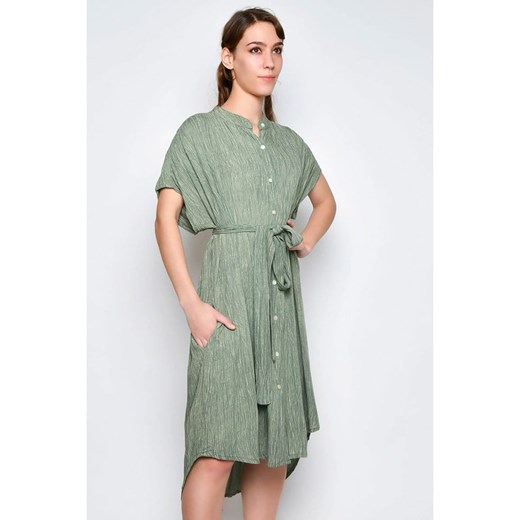 Sukienka H.H.G. z wiskozy wiosenna midi z krótkim rękawem 