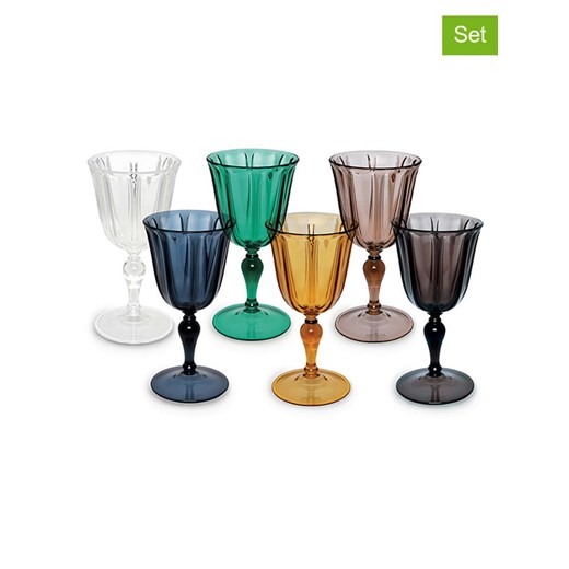 Trendy Kitchen by EXCÉLSA Kieliszki (6 szt.) &quot;Country Chic&quot; w różnych kolorach do wina - 250 ml ze sklepu Limango Polska w kategorii Kieliszki - zdjęcie 183762773