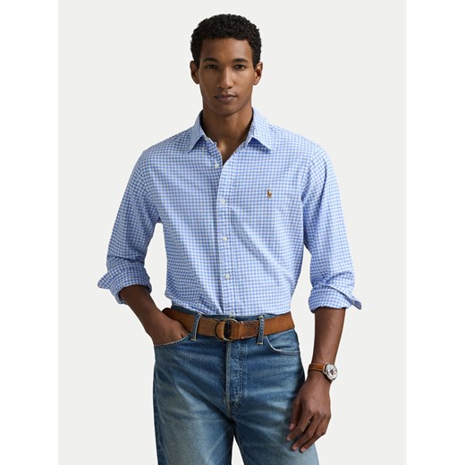 Polo Ralph Lauren Koszula 710853129002 Błękitny Custom Fit ze sklepu MODIVO w kategorii Koszule męskie - zdjęcie 183764972