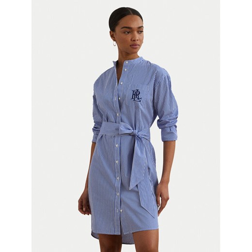 LAUREN RALPH LAUREN Sukienka koszulowa 200963845001 Niebieski Straight Fit ze sklepu MODIVO w kategorii Sukienki - zdjęcie 183765161
