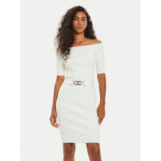 Marciano Guess Sukienka dzianinowa 4BGK08 5618Z Écru Bodycon Fit ze sklepu MODIVO w kategorii Sukienki - zdjęcie 183765172