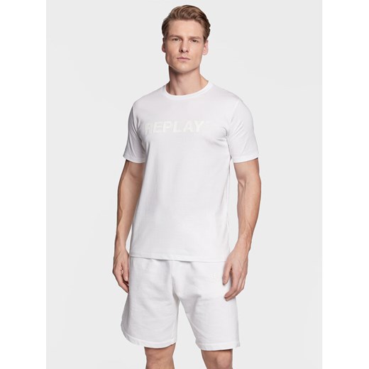 Replay T-Shirt M6462.000.23188P Biały Regular Fit ze sklepu MODIVO w kategorii T-shirty męskie - zdjęcie 183765204