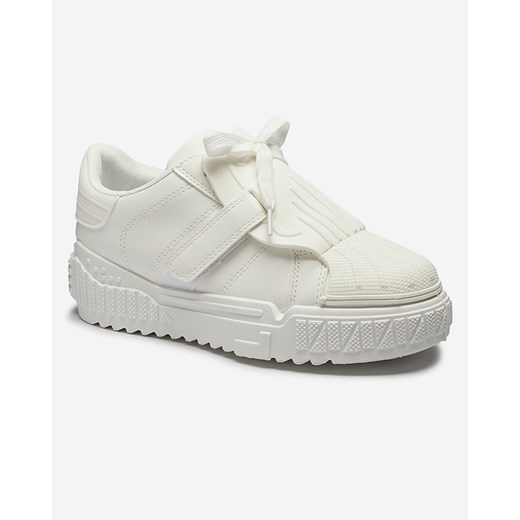 Royalfashion Białe damskie buty sportowe z gumowymi wstawkami Inika ze sklepu royalfashion.pl w kategorii Buty sportowe damskie - zdjęcie 183766952