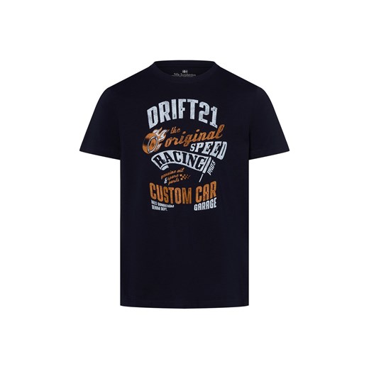 Nils Sundström Koszulka męska Mężczyźni Bawełna granatowy nadruk ze sklepu vangraaf w kategorii T-shirty męskie - zdjęcie 183766992