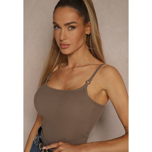 Beżowy Top z Regulowanymi Ramiączkami Devirin Renee ONE SIZE renee.pl promocja