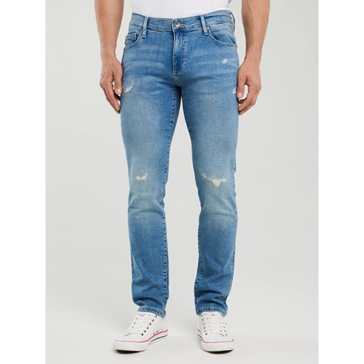 Jeansy męskie skinny z przetarciami niebieskie Jeffray 298 ze sklepu Big Star w kategorii Jeansy męskie - zdjęcie 183768984