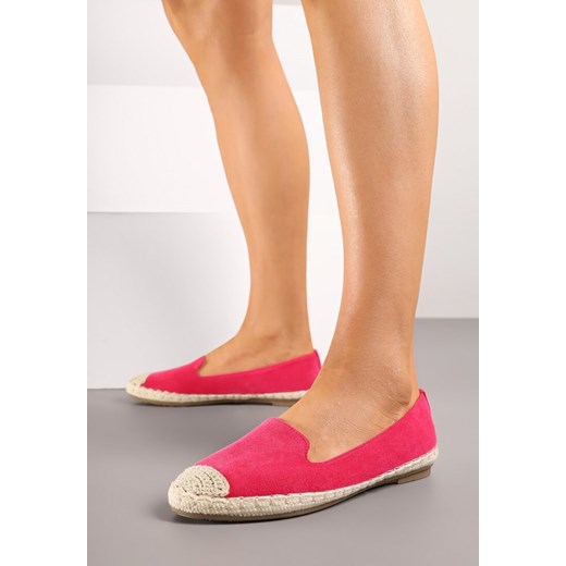 Fuksjowe Espadryle Ozdobione Plecionką Tiaziane ze sklepu born2be.pl w kategorii Espadryle damskie - zdjęcie 183769754