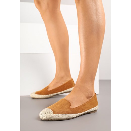 Jasnobrązowe Espadryle Ozdobione Plecionką Tiaziane ze sklepu born2be.pl w kategorii Espadryle damskie - zdjęcie 183769772