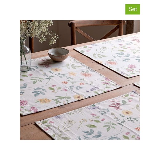 Mint Rugs Podkładki stołowe (2 szt.) w kolorze biało-żółto-zielonym - 50 x 40 cm ze sklepu Limango Polska w kategorii Podkładki na stół - zdjęcie 183770742